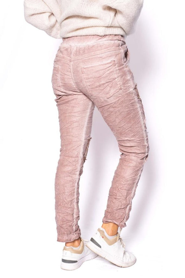 The Italian Closet: Toula stretch suede pants - Dusty Pink