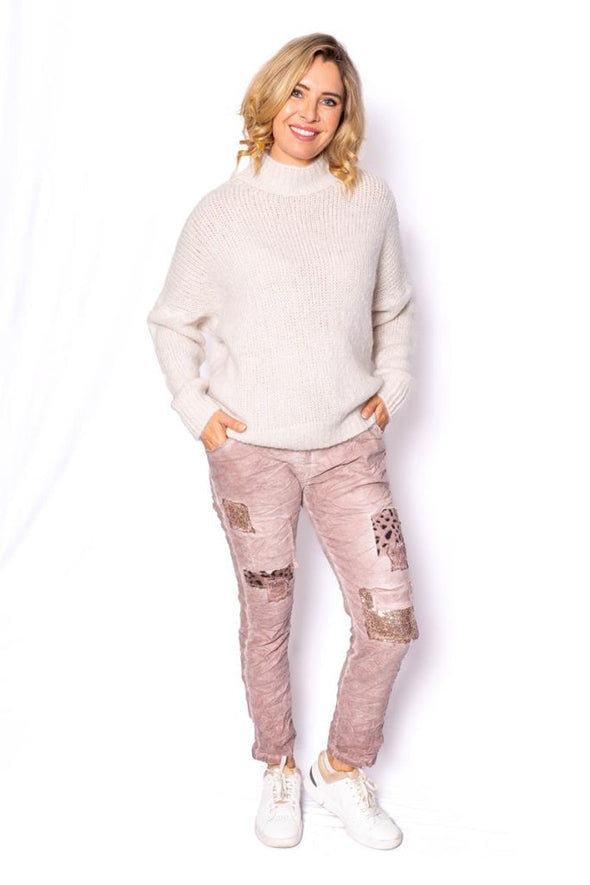 The Italian Closet: Toula stretch suede pants - Dusty Pink