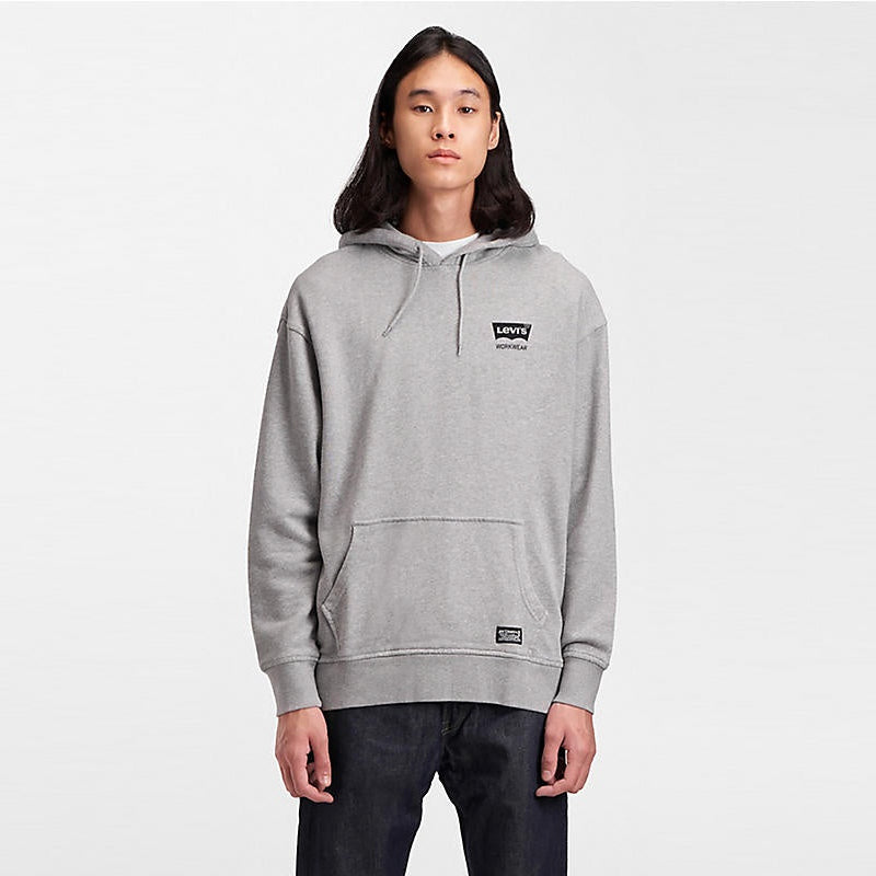 Levi Relax Graphic Hoodie - Mid Heather Grey