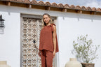 Fresia Linen Bow Detail Top