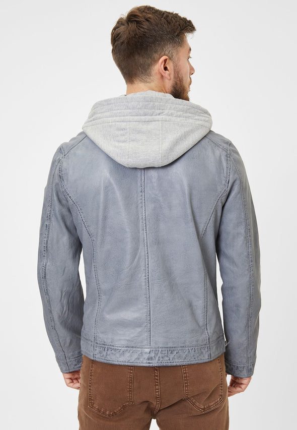 Gipsy Lamb Leather Jacket - Baxder (Dusty Blue)