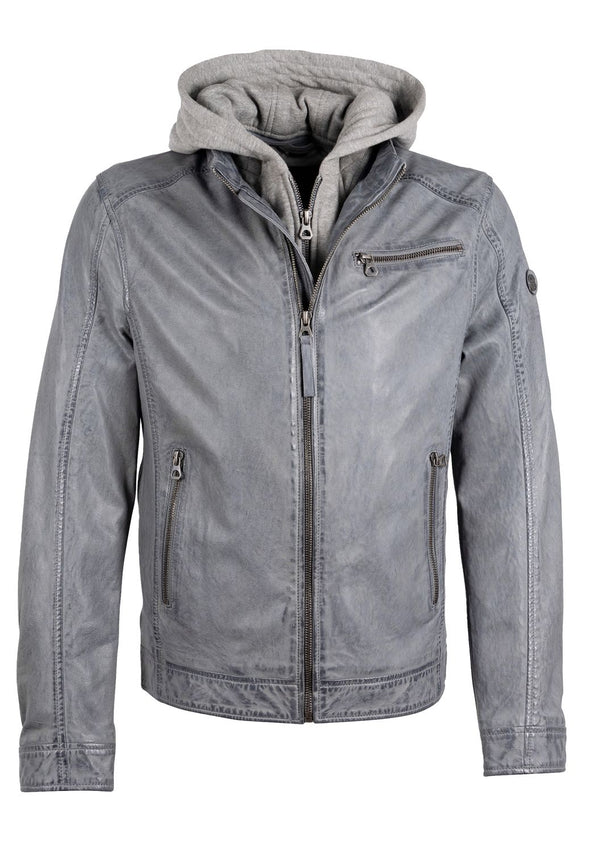 Gipsy Lamb Leather Jacket - Baxder (Dusty Blue)