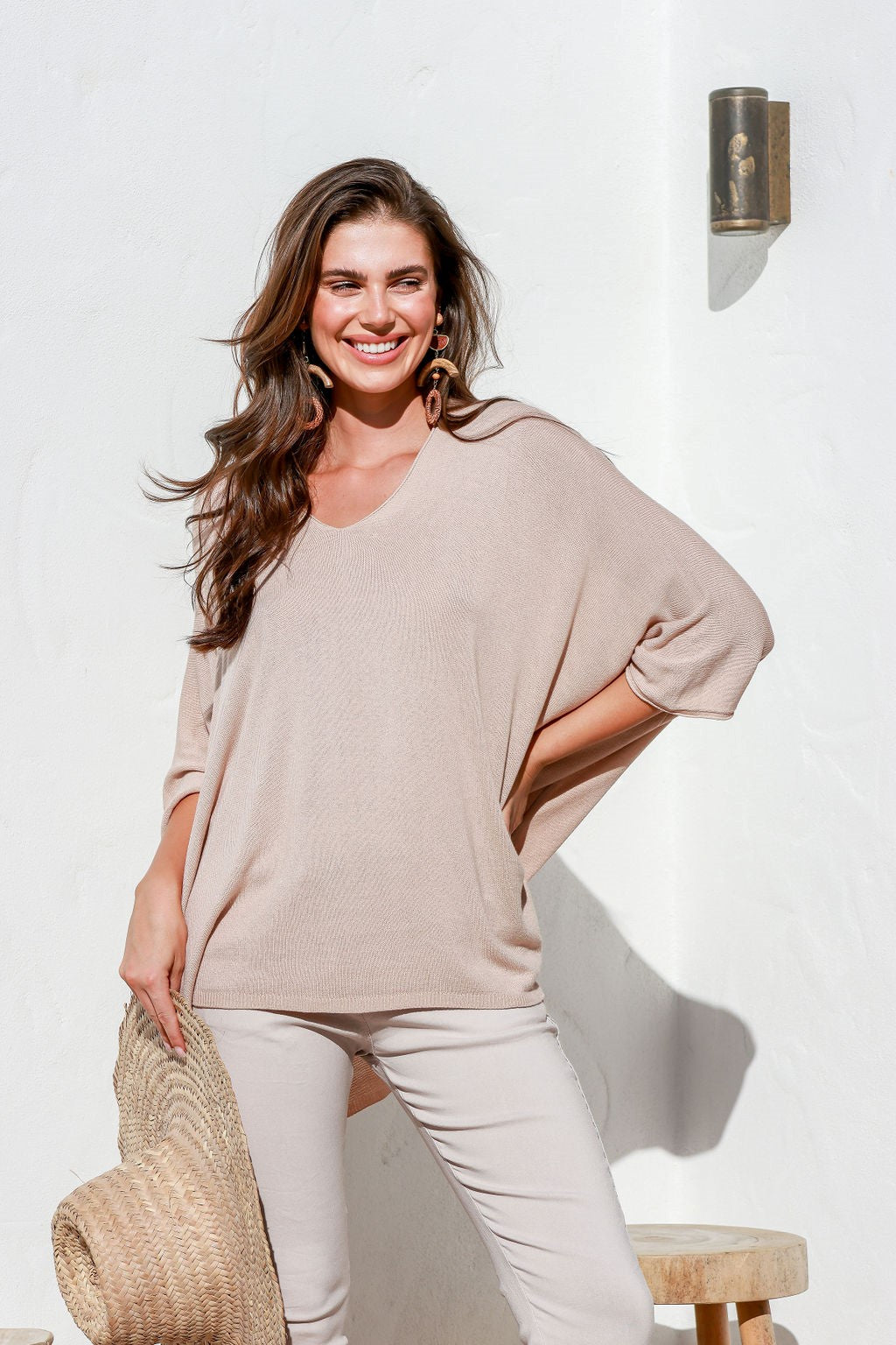 Lorenza Cotton Knit in Sand