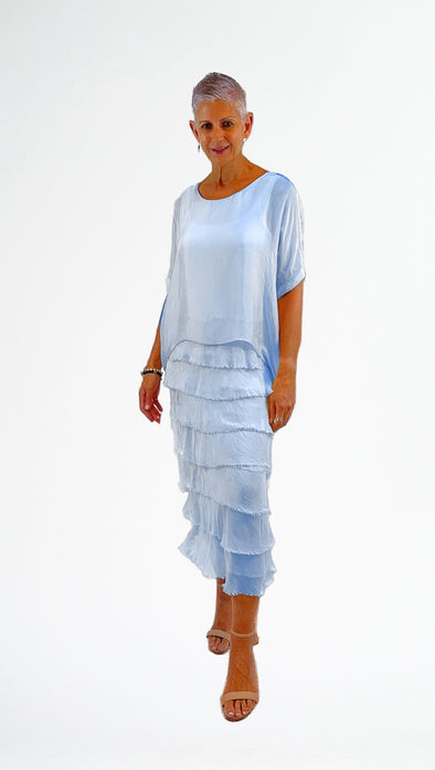 La Strada: Silk Rilassata Dress - Celeste