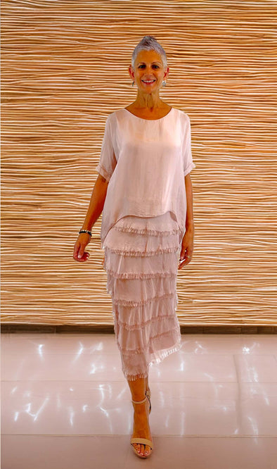 La Strada: Silk Rilassata Dress - Blush Pink