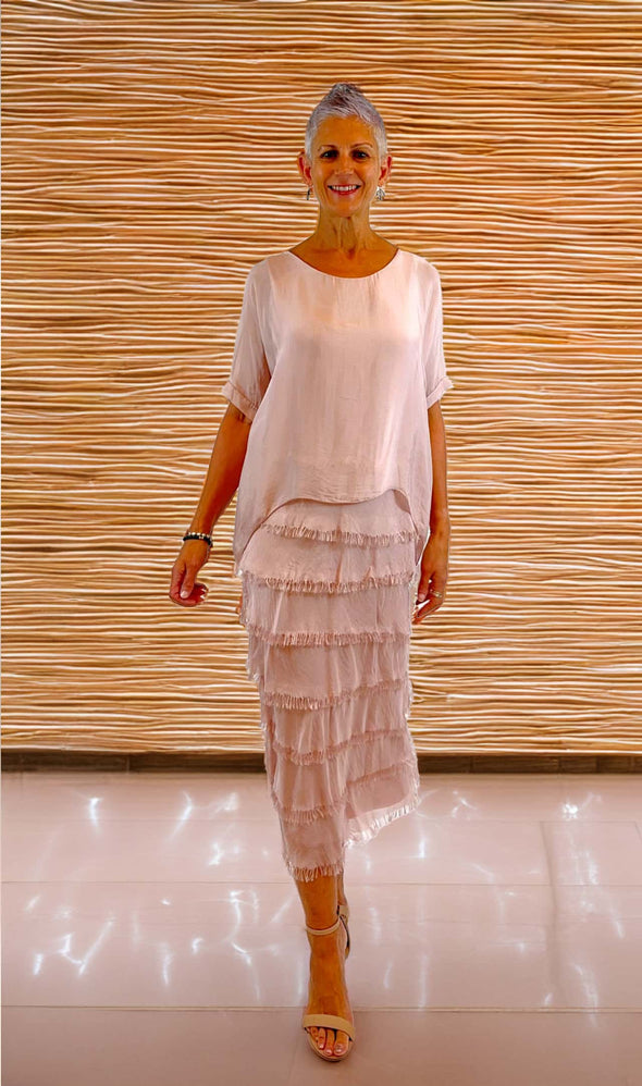 La Strada: Silk Rilassata Dress - Blush Pink