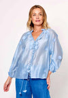 LaStrada: Silk Applique Fiore Shirt - Celeste