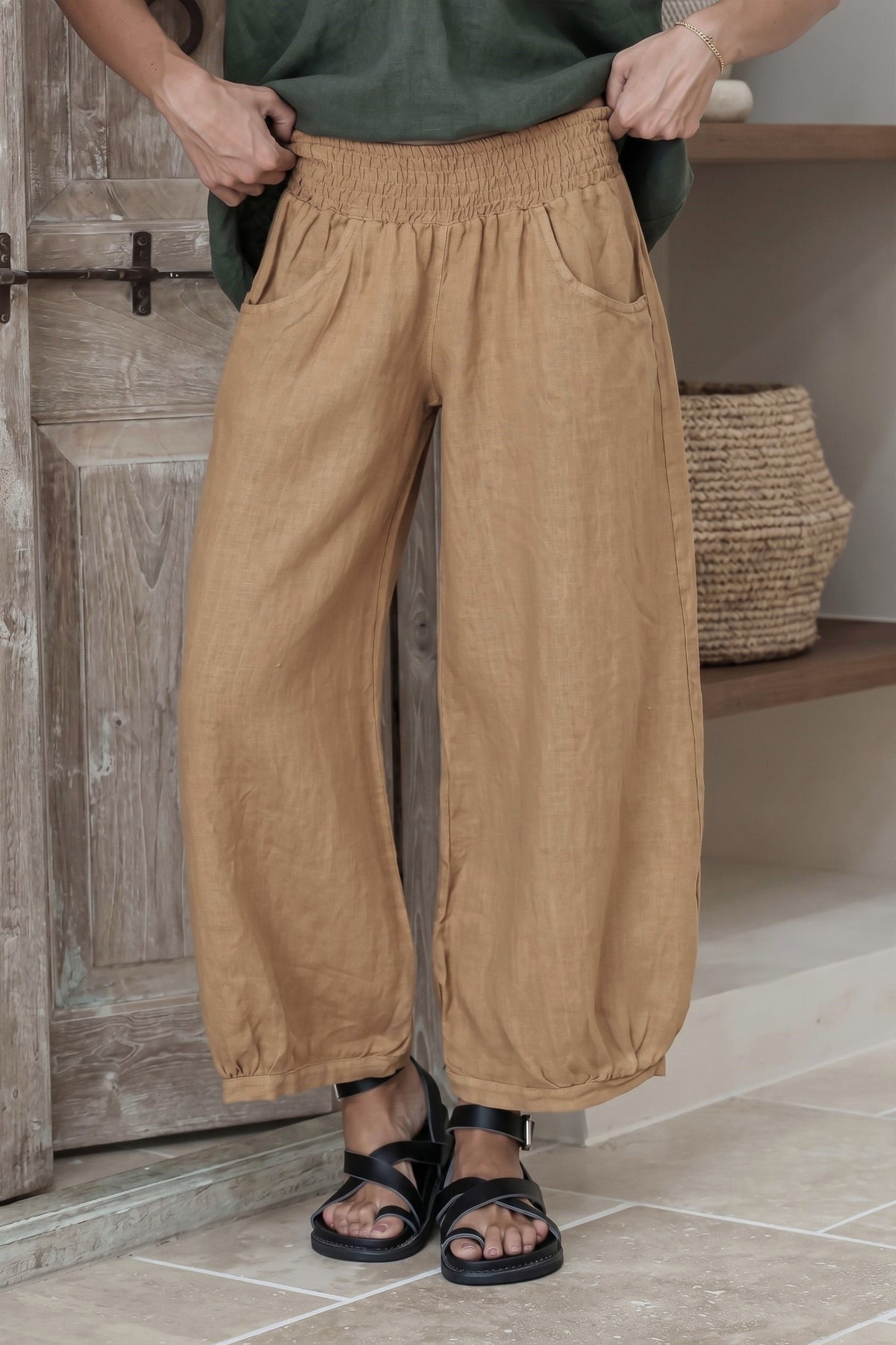 Nervatura Linen Pants