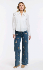 Pearl Embroidered Jean