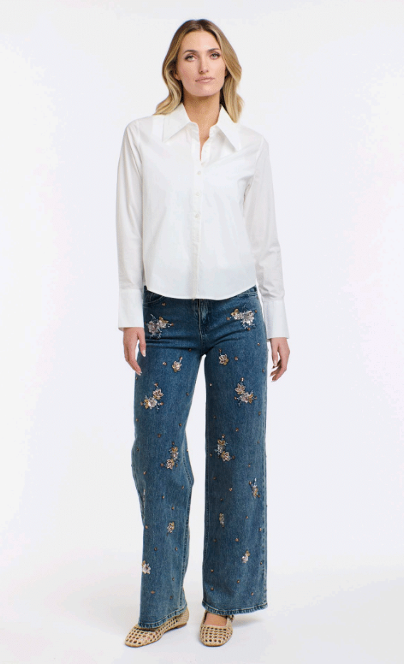 Pearl Embroidered Jean