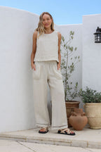 Quadrato Linen Tank Top
