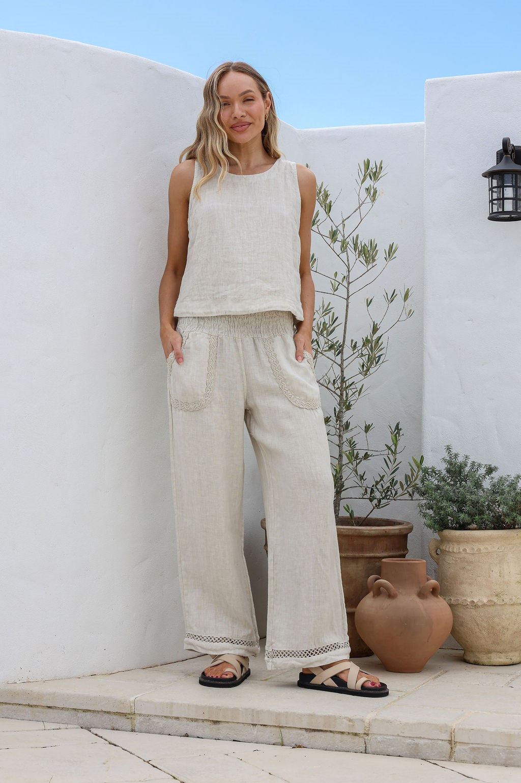 Quadrato Linen Tank Top