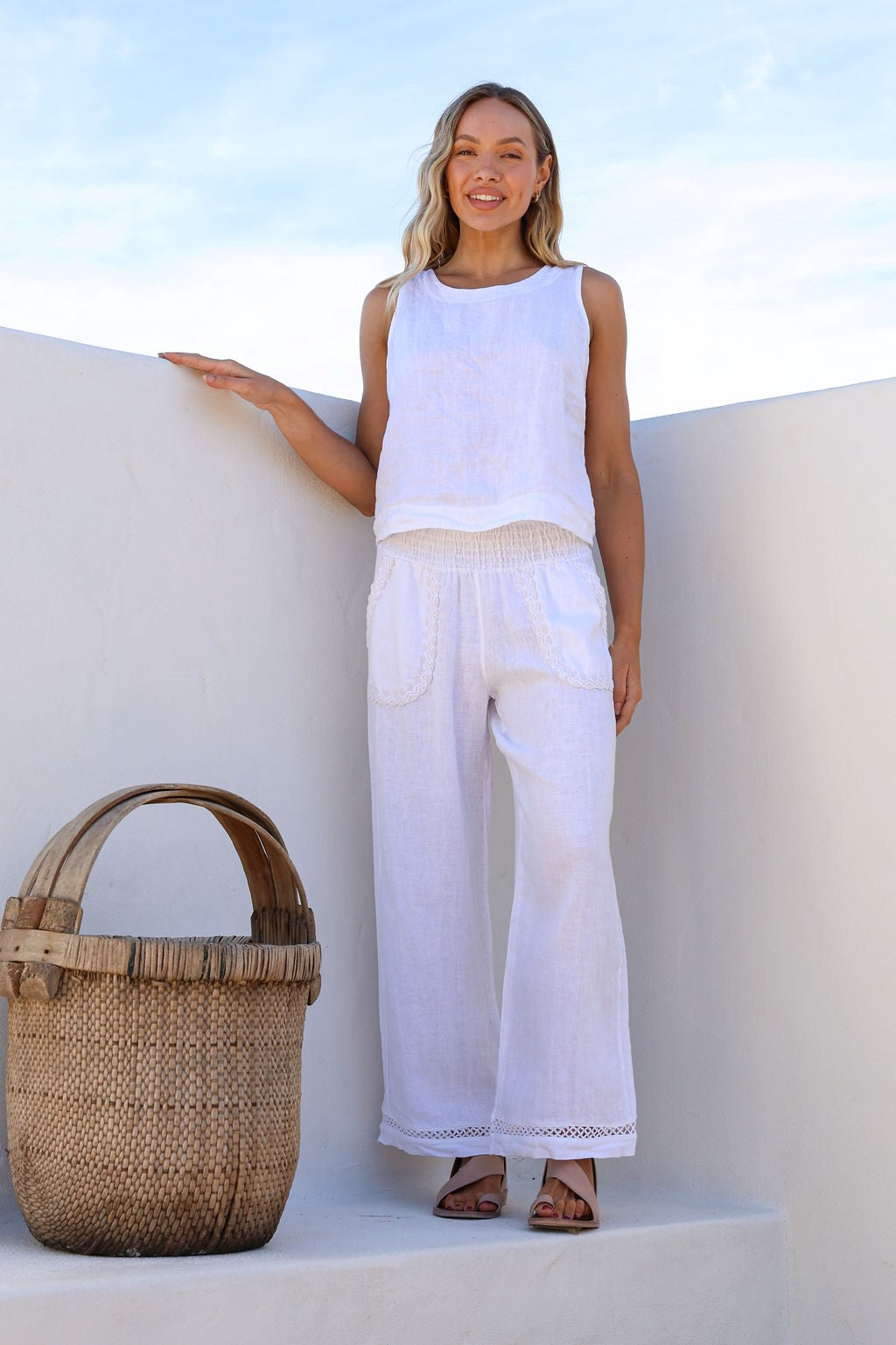 Quadrato Linen Tank Top