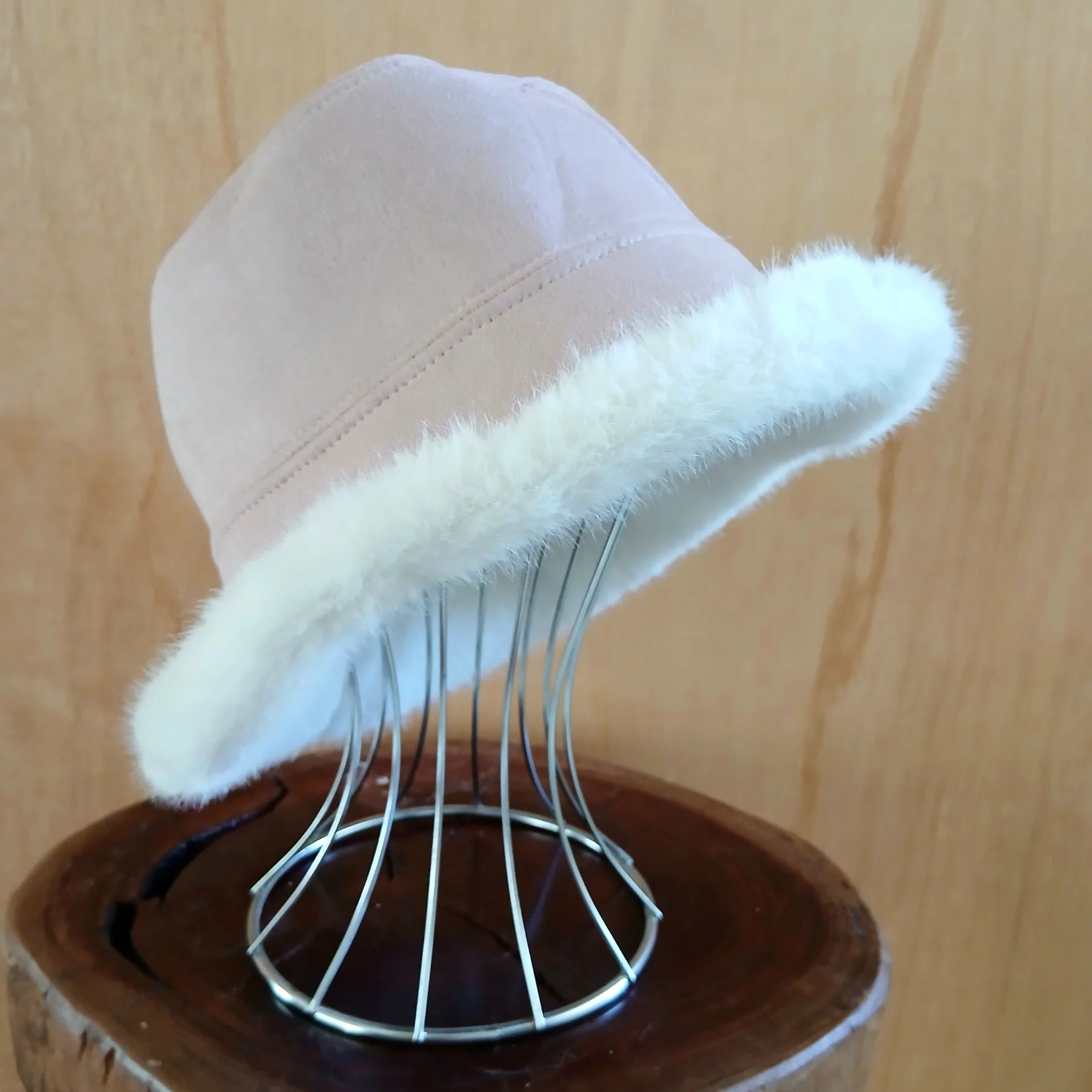 Suedette Shearling Style Bucket Hat