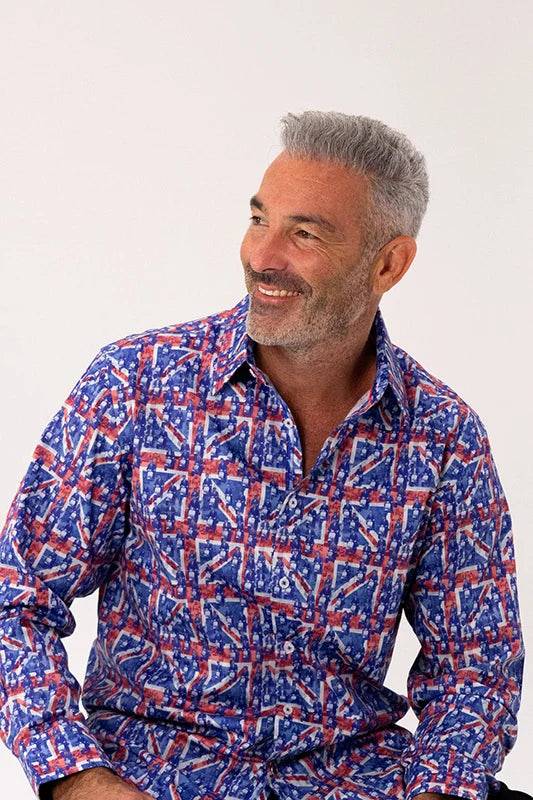 English Laundry (John Lennon) LS Shirt: Union Jack Abstract