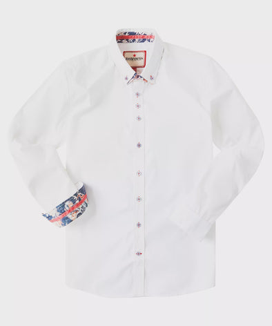 Joe Brown Delightful Double Collar L/S Shirt - White