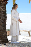Silabare Linen Trench Coat in Sand