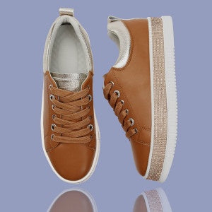 Tan Leather Gemstone Sole Sneakers