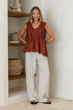 Classe Linen Top in Coco