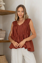 Classe Linen Top in Coco