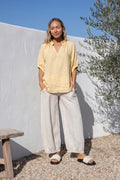 Vezzoso 100% Linen Top in Butter