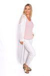 The Italian Closet: Carnet Open Knit Cardigan - White