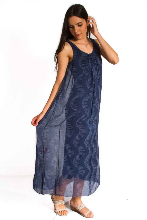 The Italian Closet Xena Patterned Silk Maxi Dress