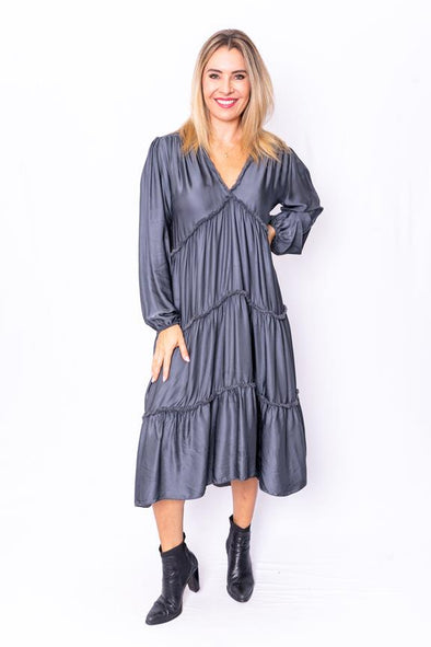 The Italian Closet - Tully Midi Dress - Charcoal