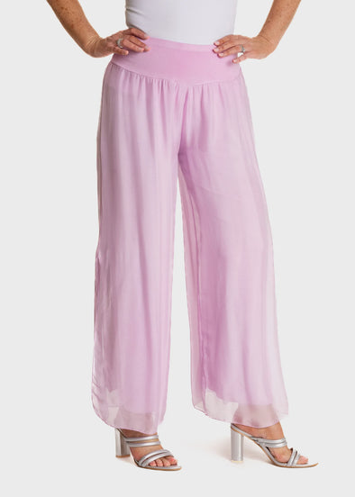 New Gia Silk Pant - Petal Pink
