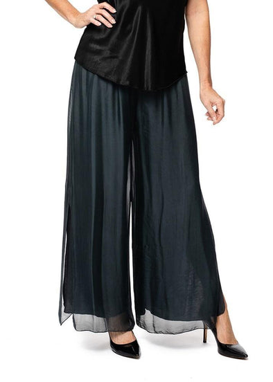 Gia Silk Pant - Granite