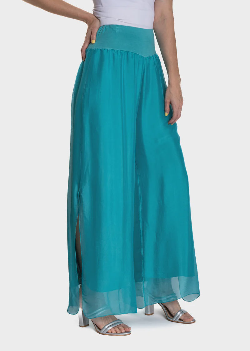 New Gia Silk Pant - Tiffany