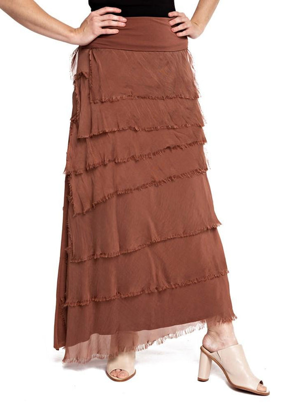 Fifi Silk Layer Skirt - Cinnamon