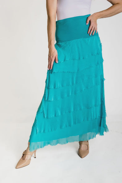 Fifi Silk Skirt in Tiffany