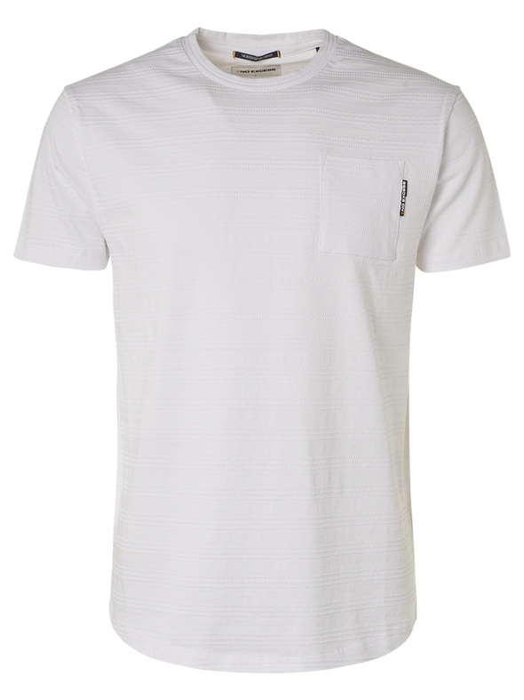 No Excess Crew Tee: Relief Jacquard - White