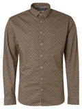 No Excess Long Sleeve Shirt: Geo Stars - Camel