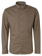 No Excess Long Sleeve Shirt: Geo Stars - Camel