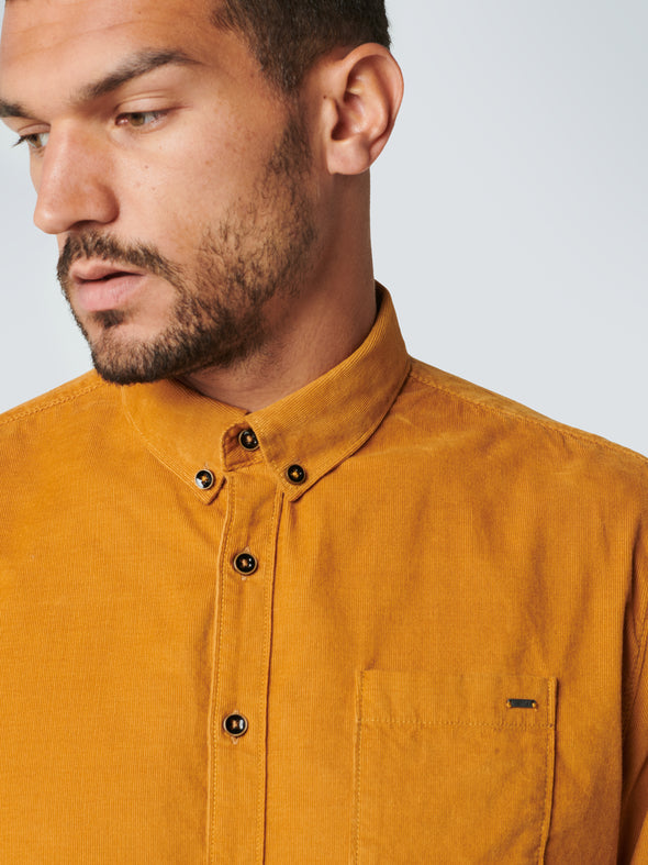 No Excess Long Sleeve Shirt: Fine Corduroy - Ginger
