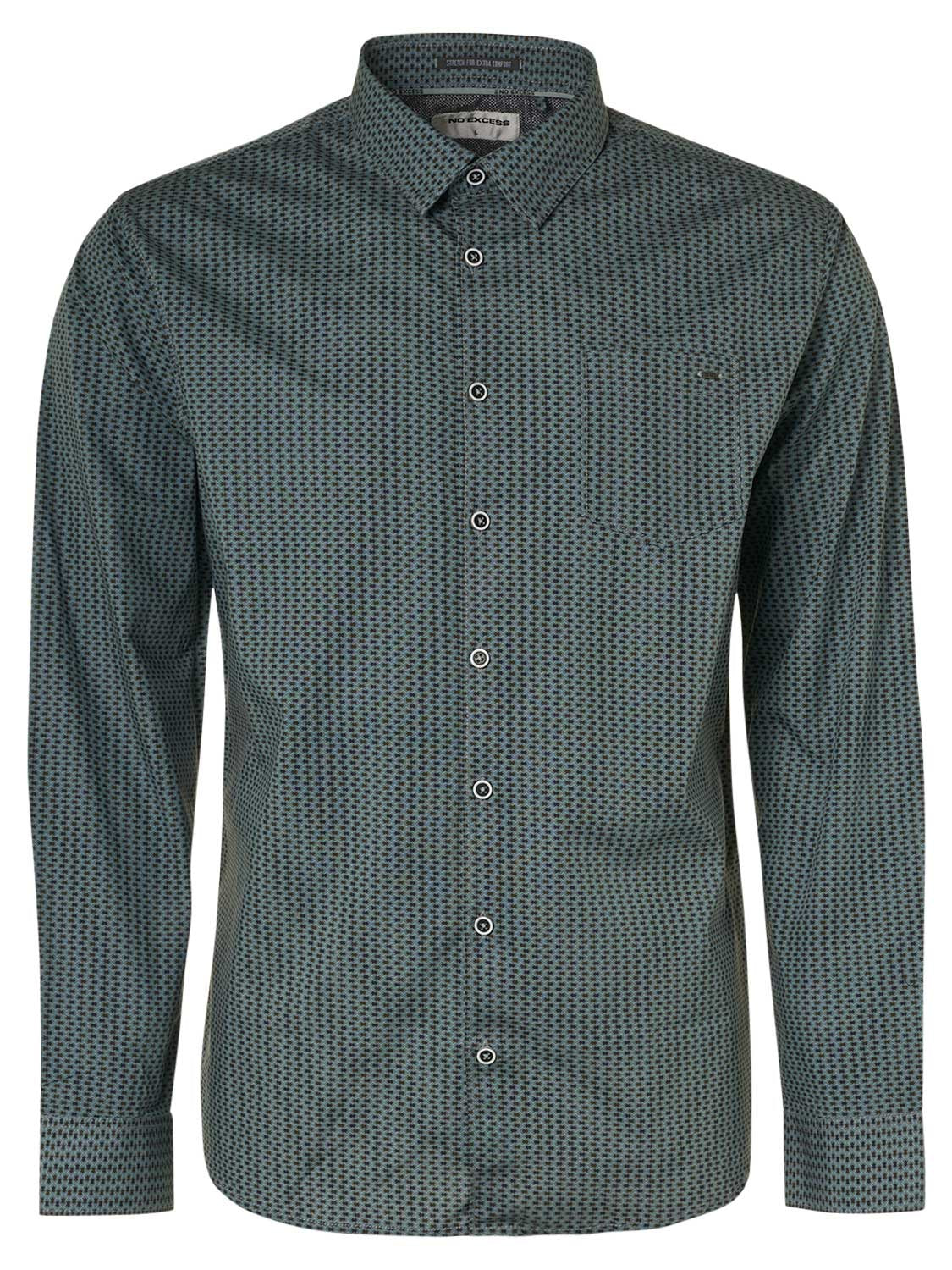 No Excess Long Sleeve Shirt: Geo Weave - Smoke