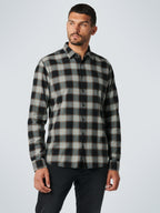 No Excess Long Sleeve Shirt: Flannel Check - Herringbone Smoke