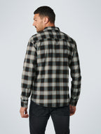No Excess Long Sleeve Shirt: Flannel Check - Herringbone Smoke
