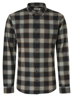 No Excess Long Sleeve Shirt: Flannel Check - Herringbone Smoke