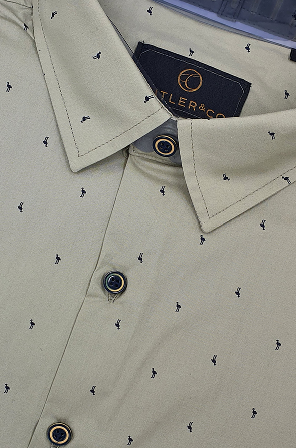 Cutler & Co Brent Short Sleeve Shirt - Flamingo Pastels Khaki