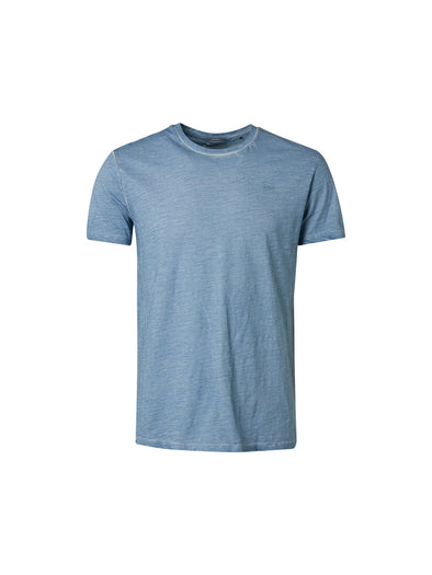 No Excess Crew Tee: Cold Dyed - Washed Blue