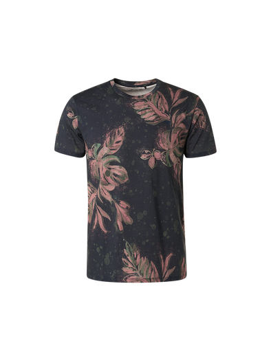 No Excess Crew Tee: Abstract Foliage - Dusty Green