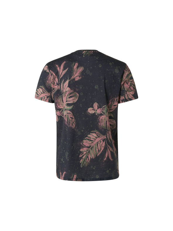 No Excess Crew Tee: Abstract Foliage - Dusty Green