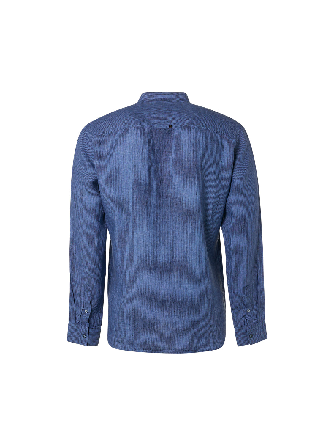 No Excess Long Sleeve Shirt: Granddad Linen - Indigo