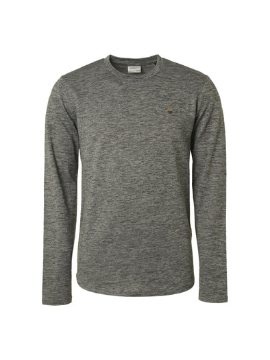 No Excess Long sleeved Crew Tee: Knitted - Misty Green