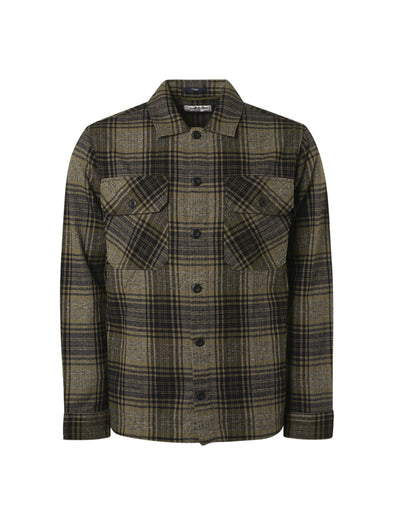 No Excess Long Sleeve Overshirt: Checked - Sage Green