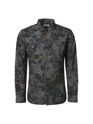 No Excess Long Sleeve Corduroy  Shirt: Printed Floral