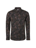 No Excess Long Sleeve Shirt: Autunm Leaves - Port Wine